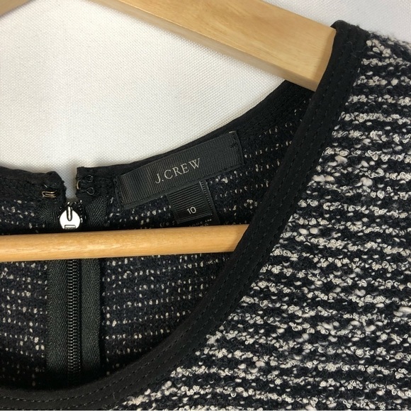 J. Crew Black & White Tweed Flared Mini Dress 10 - Picture 4 of 4